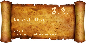 Bacskai Ulla névjegykártya